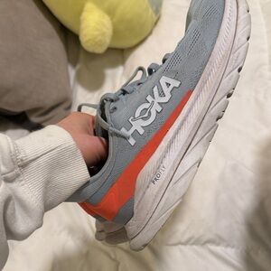 Hoka One One Light Blue and Coral Sneakers